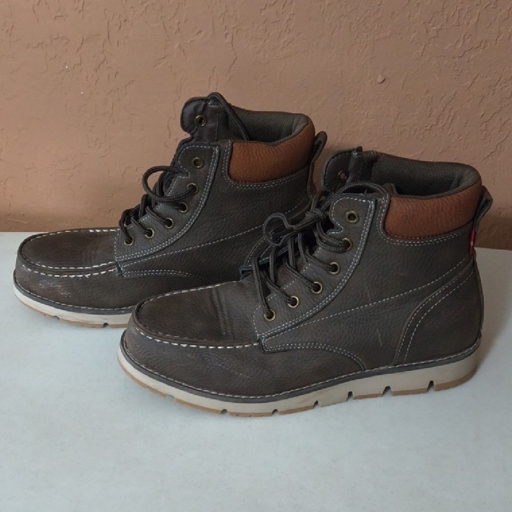 Levi's Dark Brown Leather Boots Size 9.5 View 4